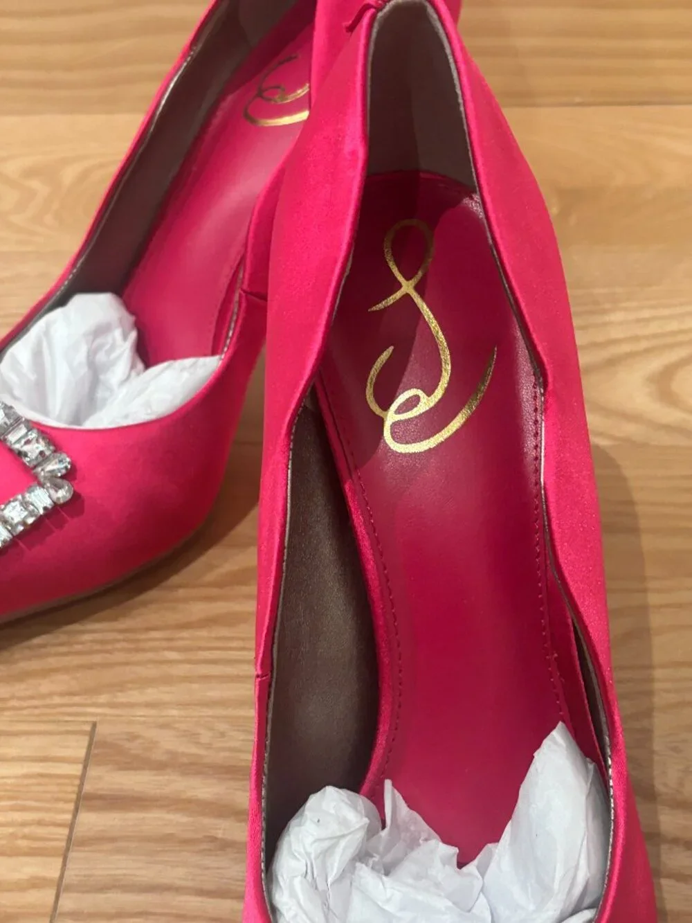 Sam Edelman Womens Harriett Satin Embellished Pumps | 8 1/2 - Picture 4 of 6